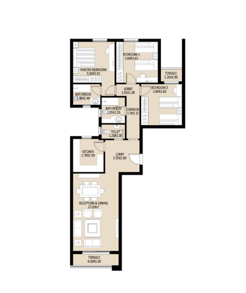 Floor plan for apartment at Jayd