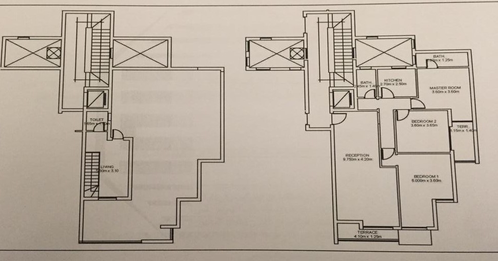 Floor plan for penthouse at Fifth Square Al Marasem