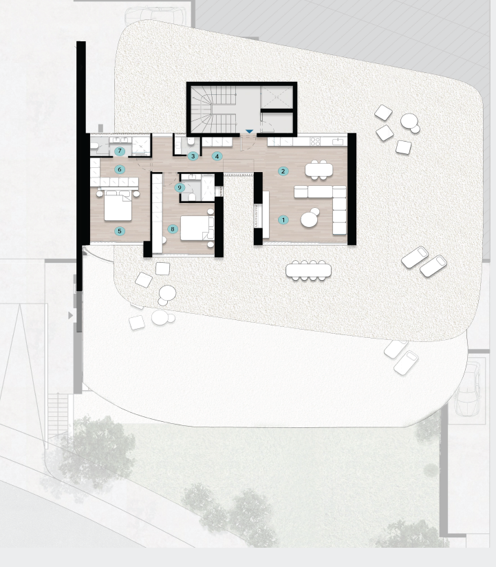 Floor plan for penthouse at Azha North Coast