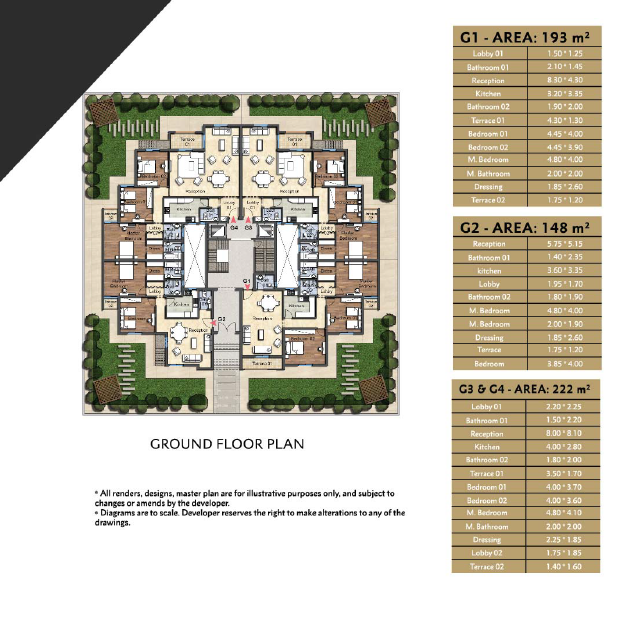 Floor plan for apartment at OIA Compound