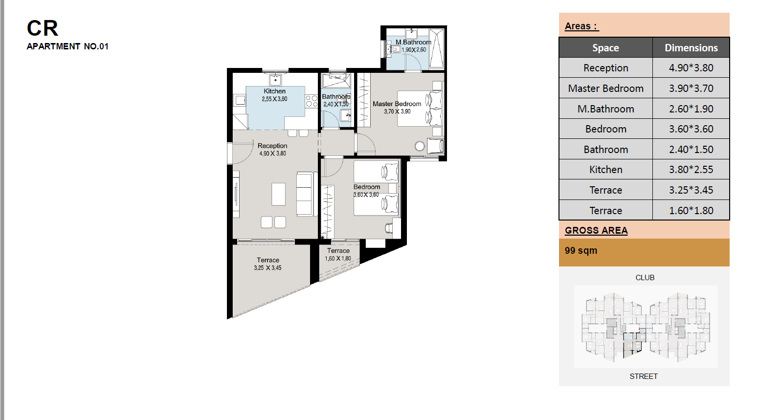 Floor plan for apartment at The Brooks