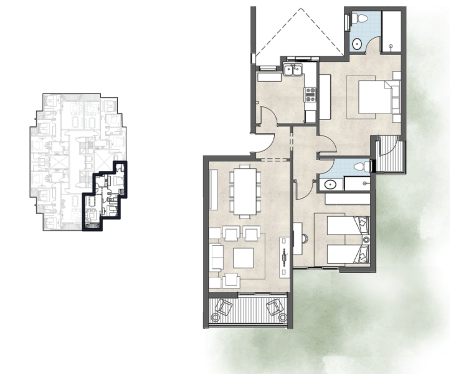 Floor plan for apartment at De Joya 1