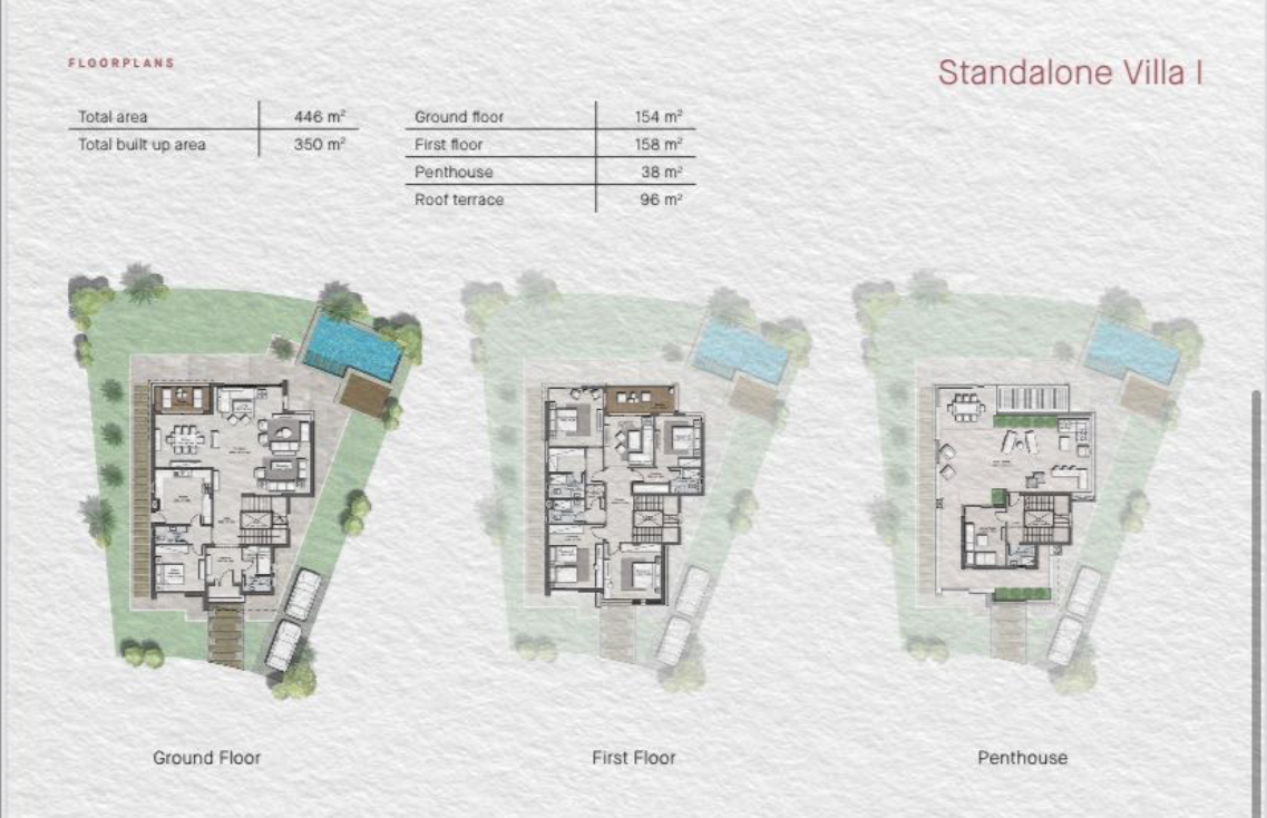 Floor plan for villa at Tawny