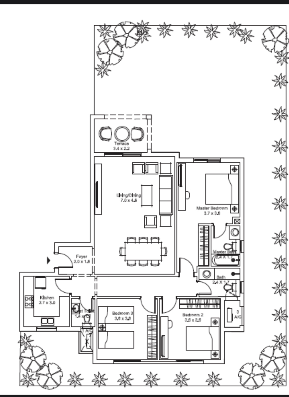Floor plan for apartment at Plateau District 5