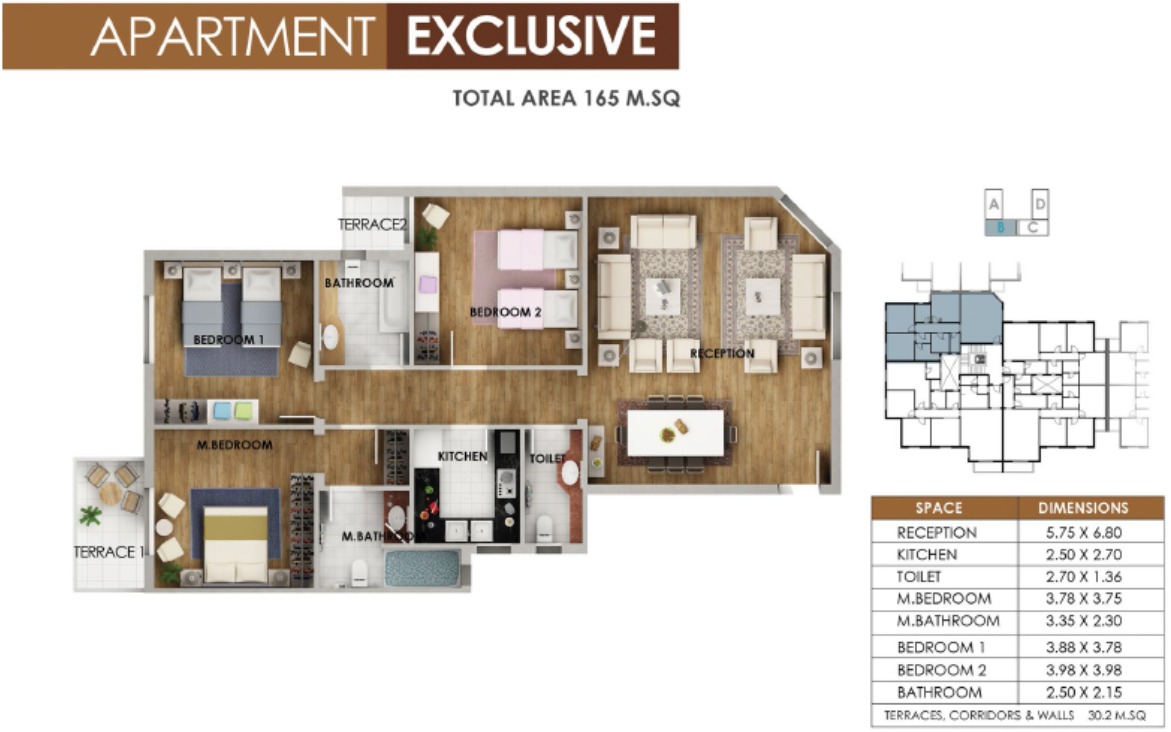 Floor plan for apartment at Mountain View ICity New Cairo