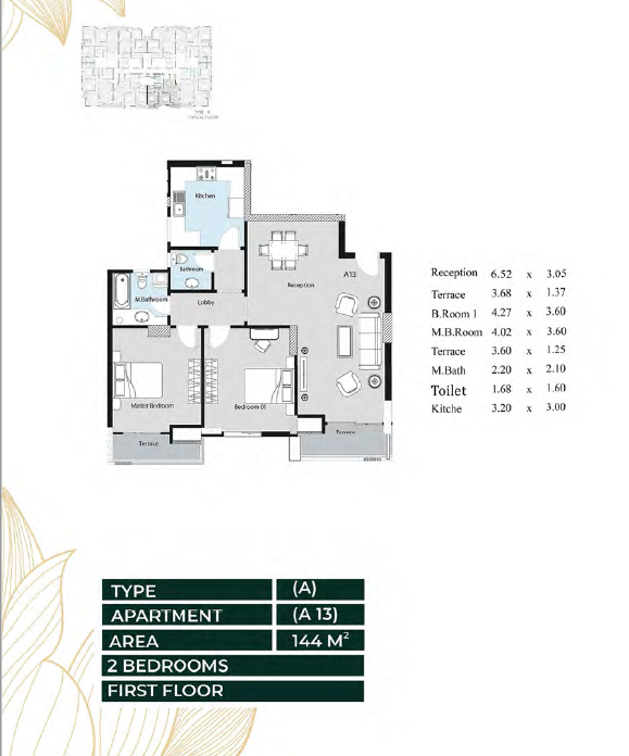 Floor plan for apartment at Oro New capital