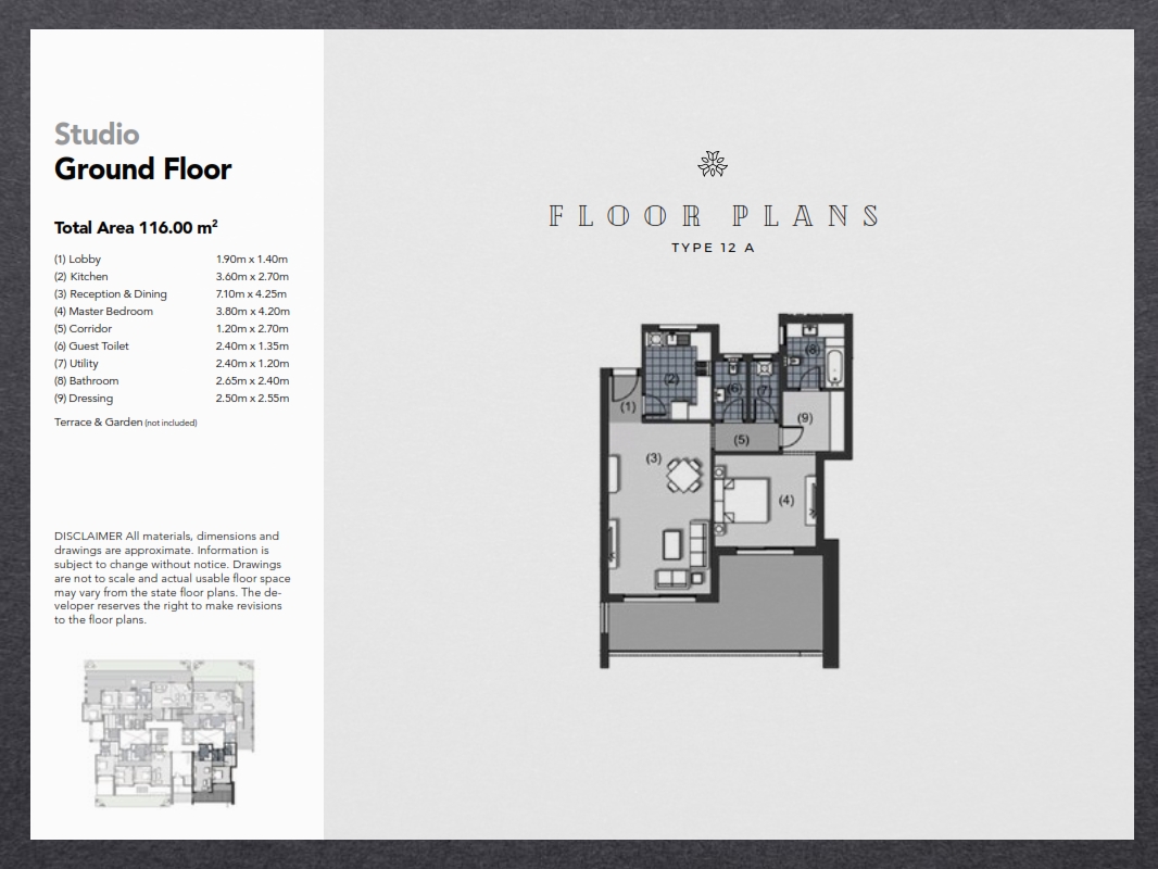 Floor plan for studio at New Giza