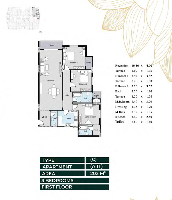 Floor plan for apartment at Oro New capital