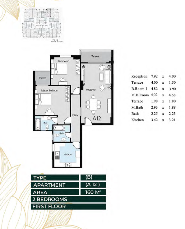 Floor plan for apartment at Oro New capital