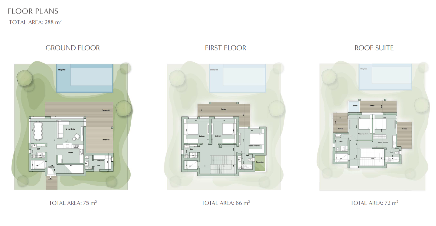 Floor plan for villa at Il Monte Galala