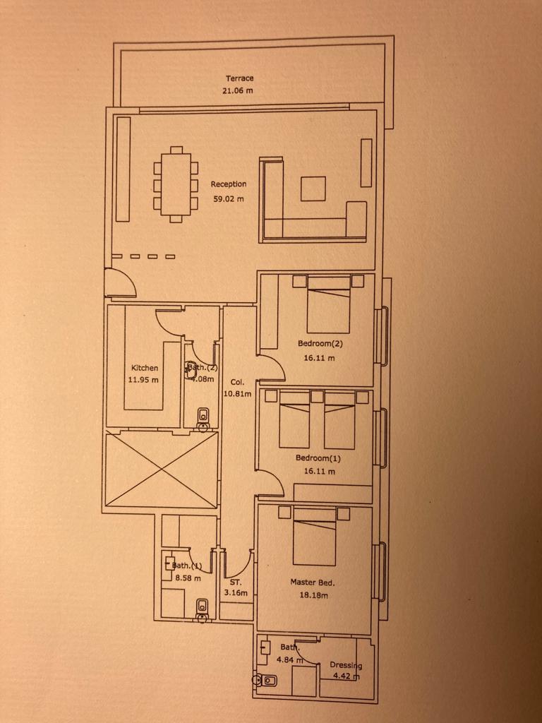 Floor plan for apartment at Lake View Residence