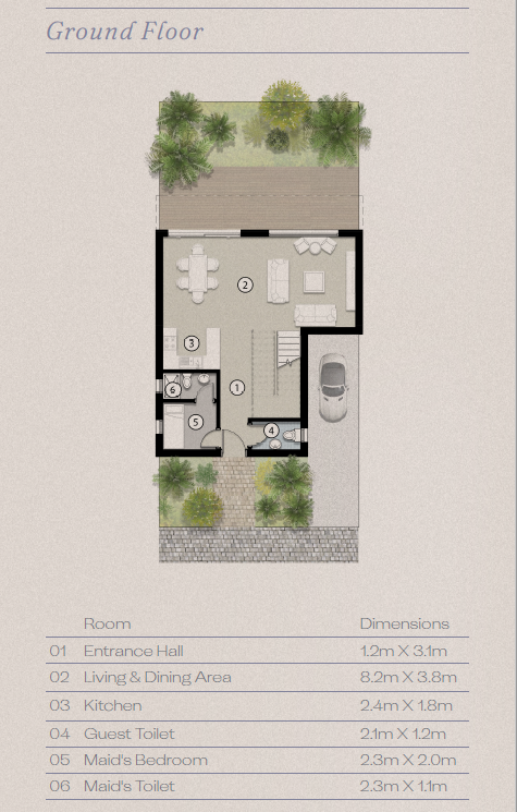Floor plan for townhouse at Silvertown Silversands