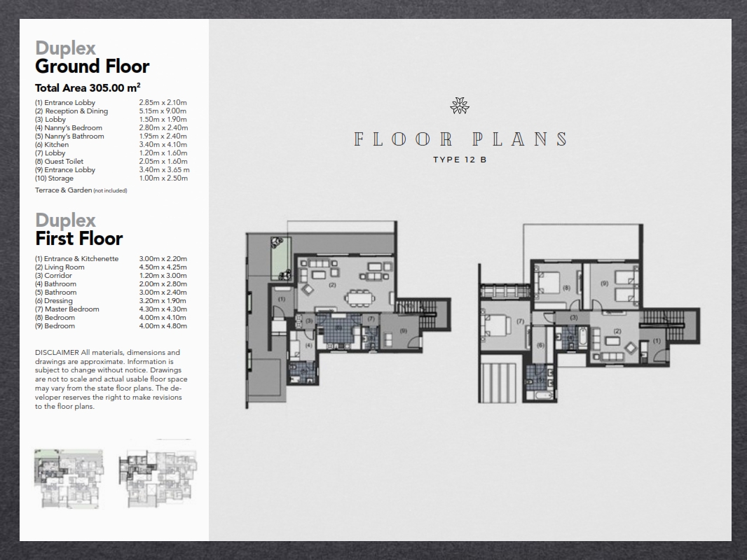 Floor plan for duplex at New Giza