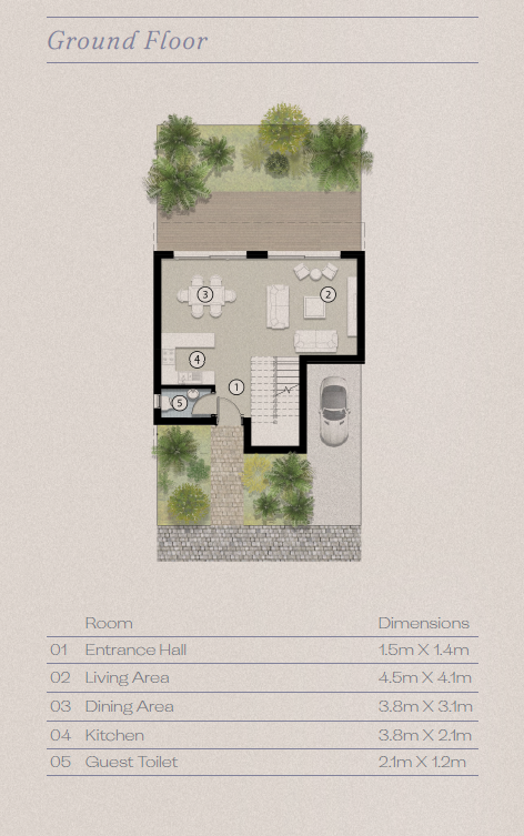 Floor plan for townhouse at Silversands