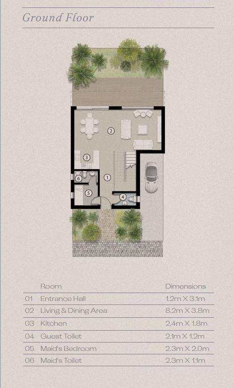 Floor plan for townhouse at Silversands