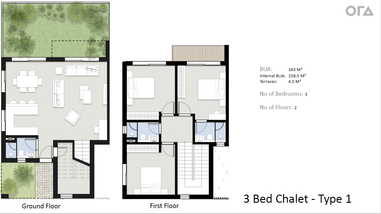 Floor plan for chalet at Silvertown Silversands