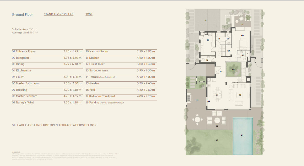 Floor plan for villa at El Masyaf