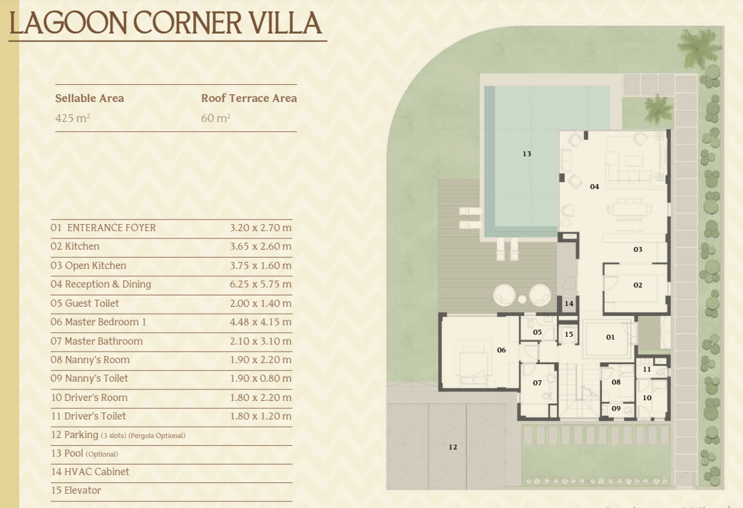 Floor plan for villa at El Masyaf