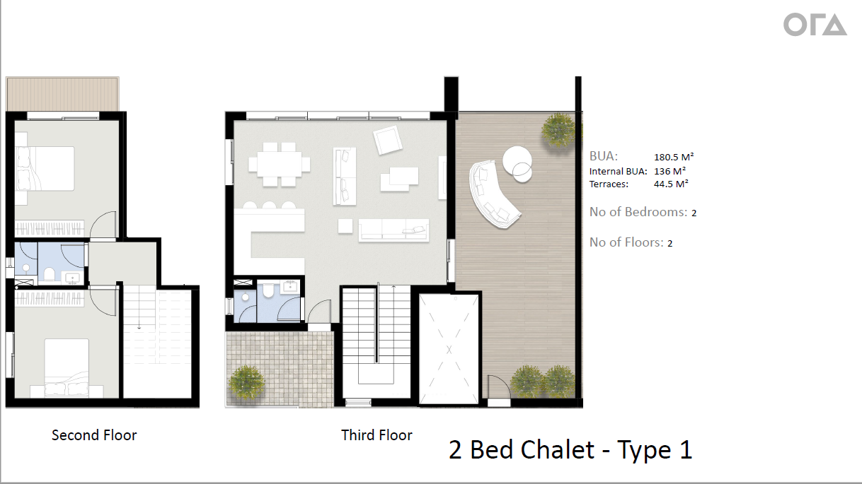 Floor plan for chalet at Silversands