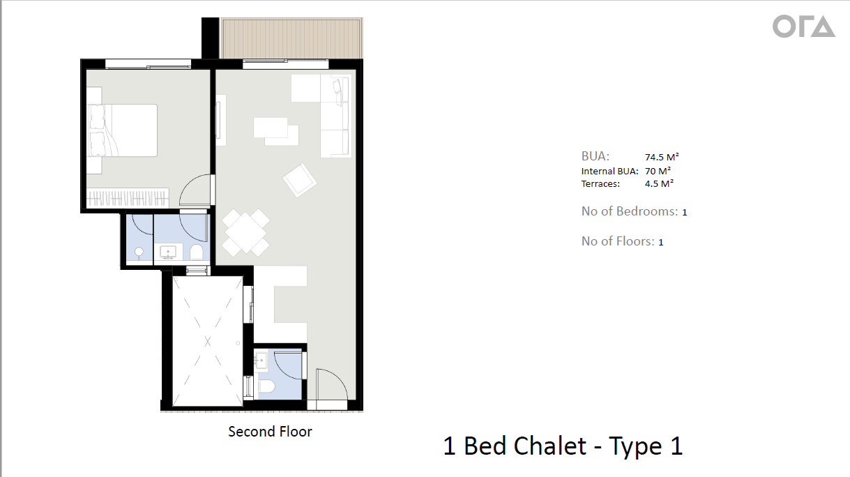 Floor plan for chalet at Silversands