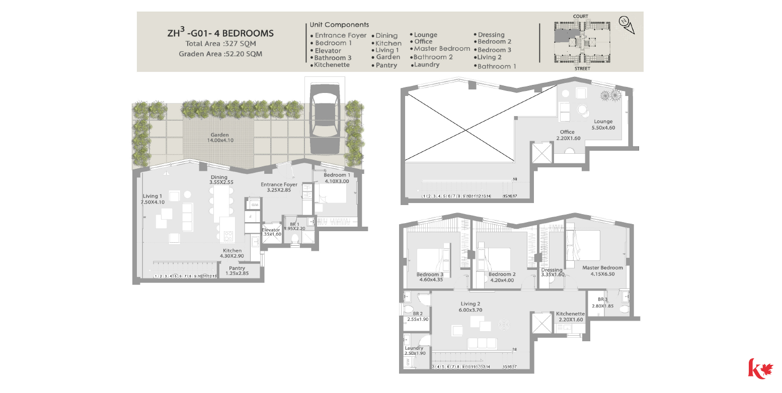 Floor plan for duplex at Kinda