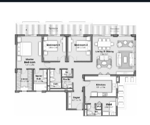Floor plan for apartment at Uptown Cairo