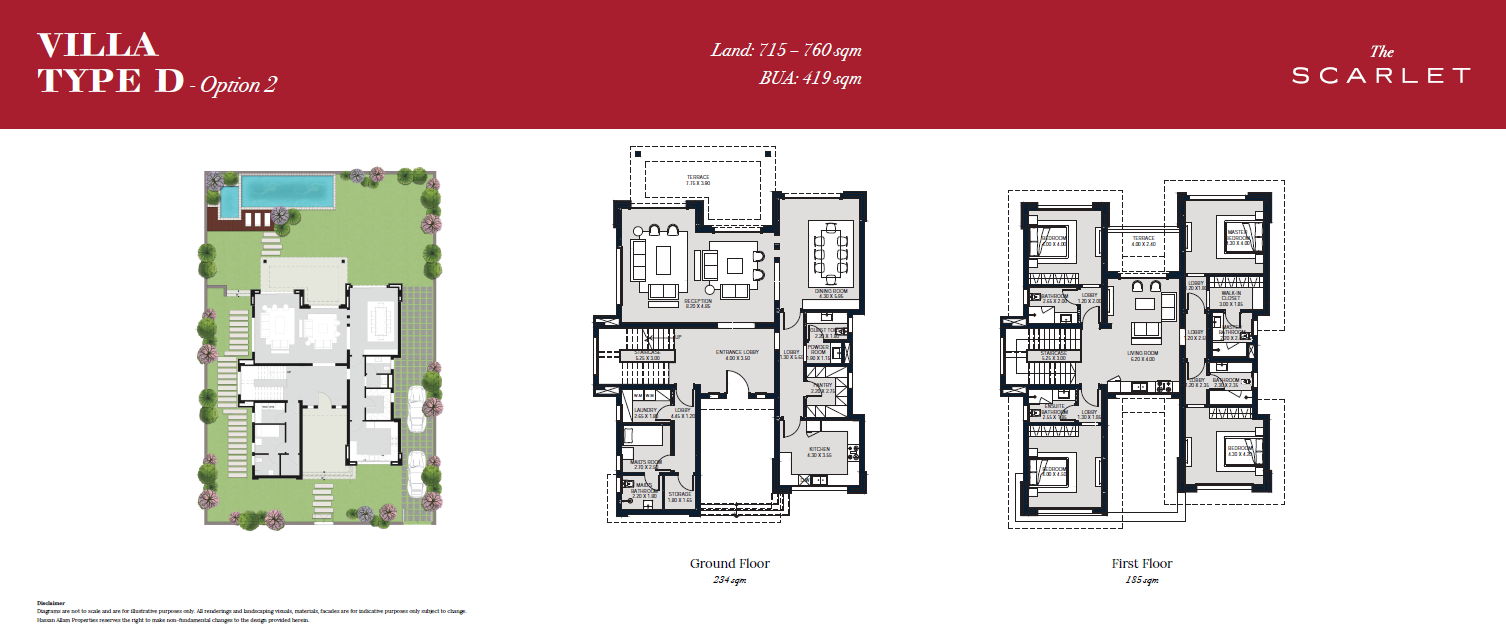 Floor plan for villa at The Scarlet  SwanLake Residences