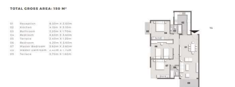 Floor plan for apartment at Il Bosco City