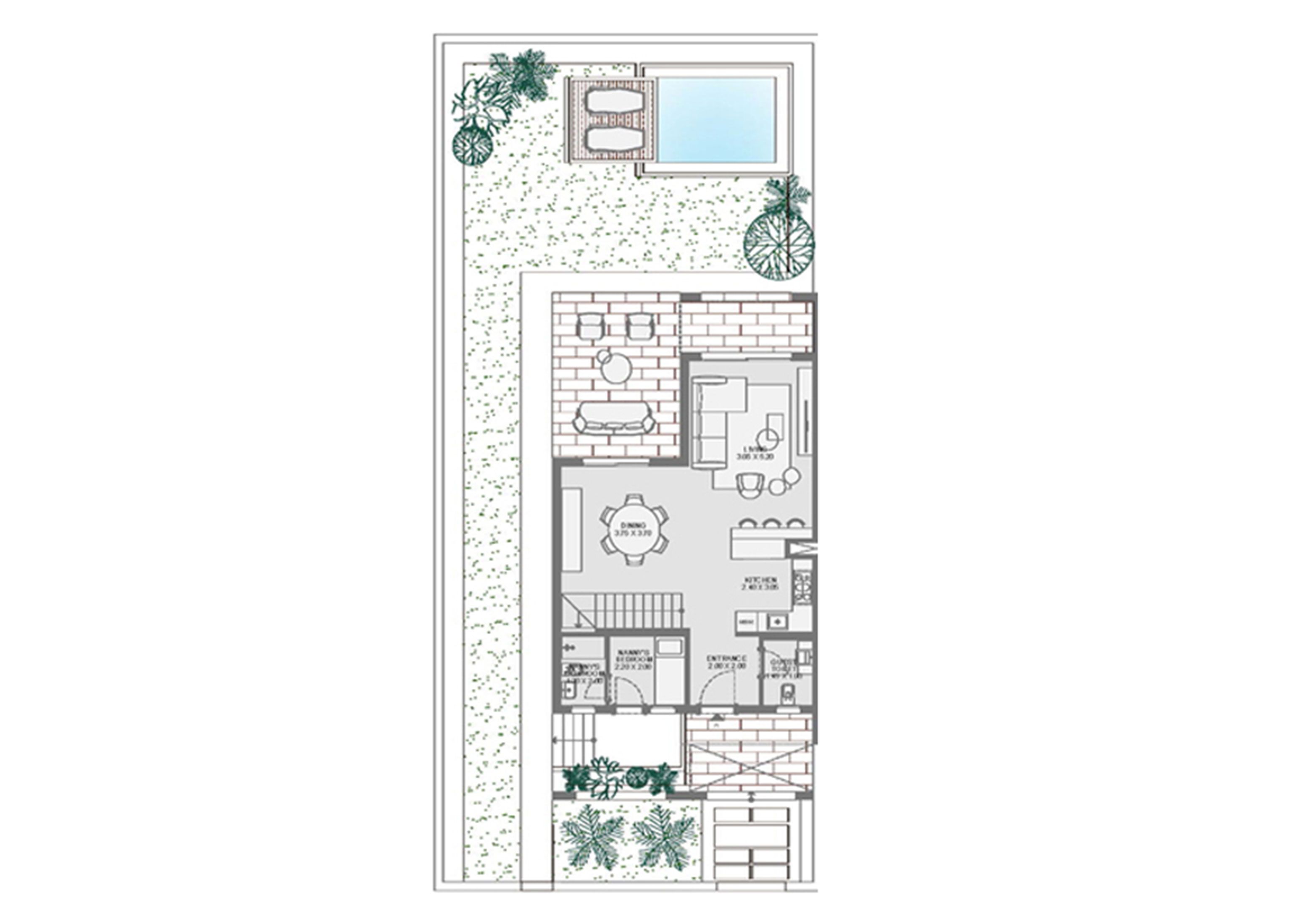 Floor plan for townhouse at Makadi Heights