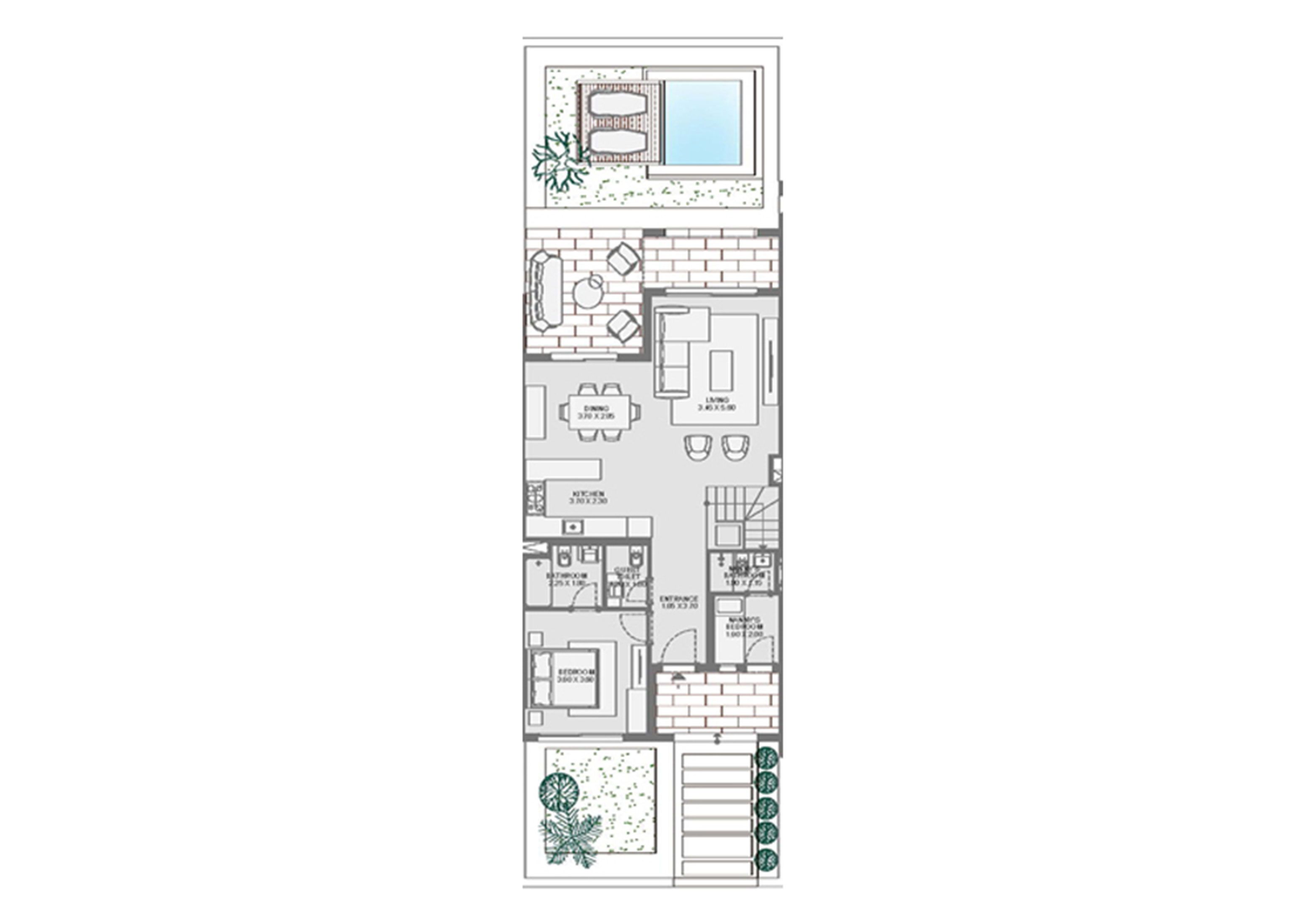 Floor plan for townhouse at Makadi Heights