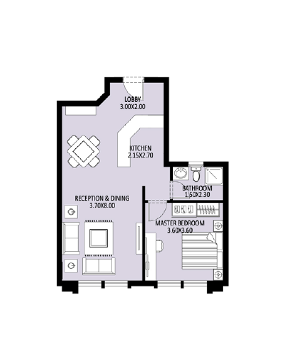 Floor plan for apartment at Bleu Vert