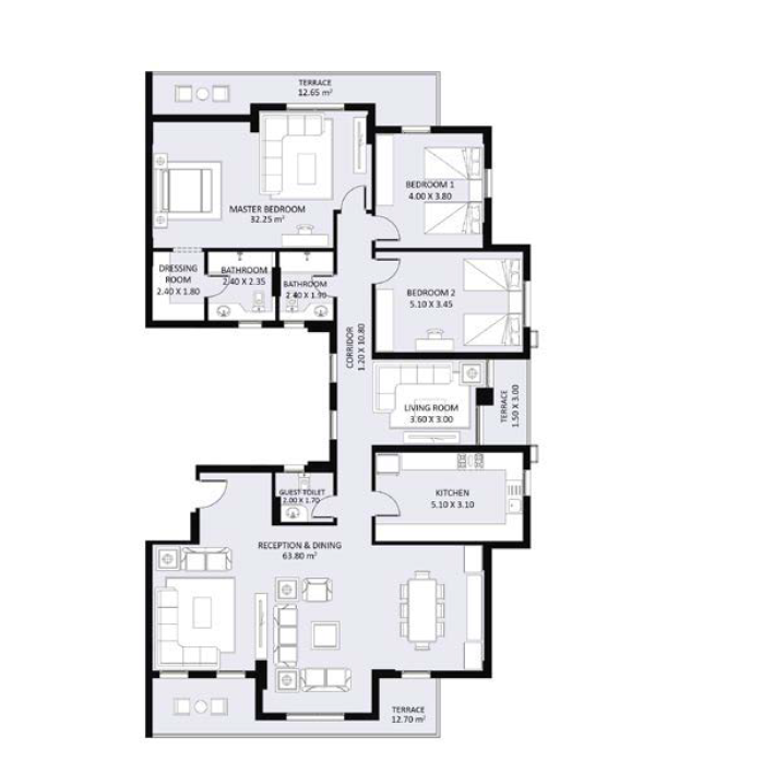 Floor plan for apartment at Jayd