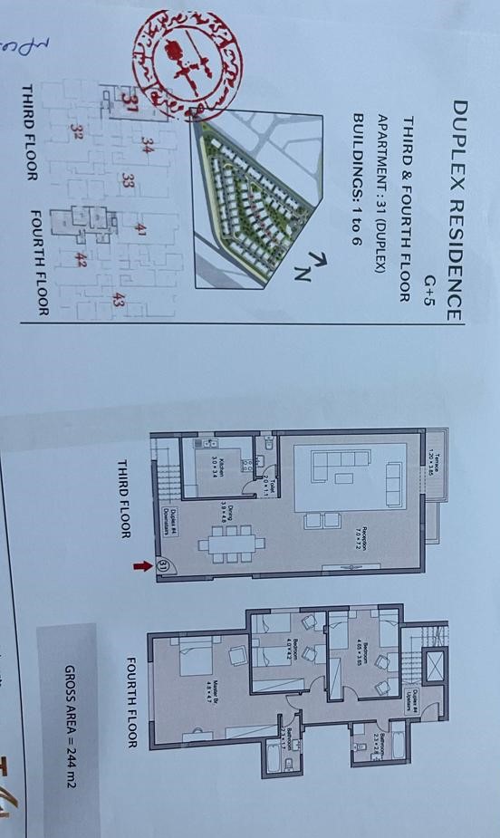 Floor plan for duplex at Taj City