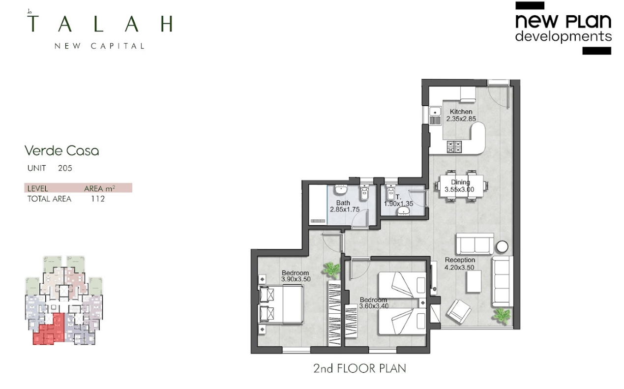Floor plan for duplex at Talah