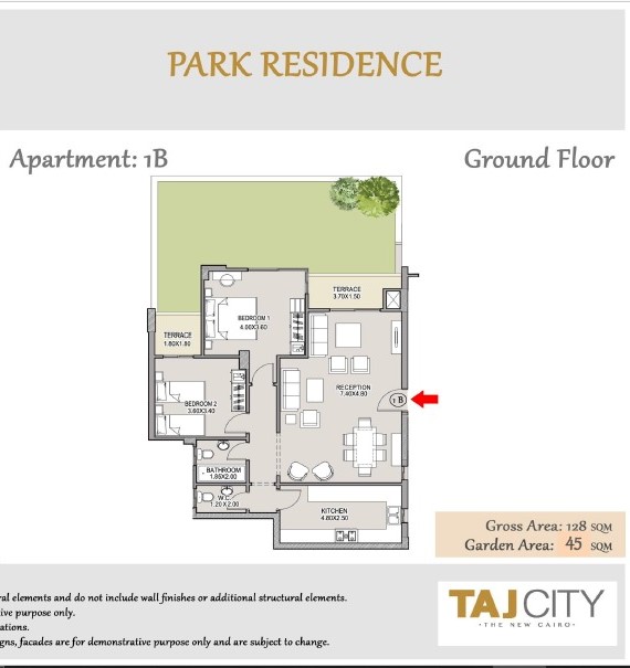 Floor plan for apartment at Taj City