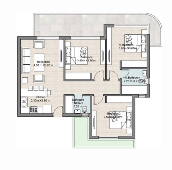 Floor plan for chalet at Hyde Park North - Seashore