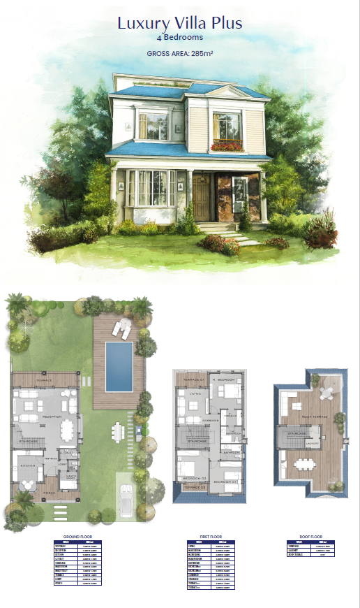 Floor plan for villa at Mountain View 1.1