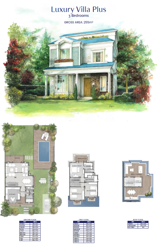 Floor plan for villa at Mountain View 1.1