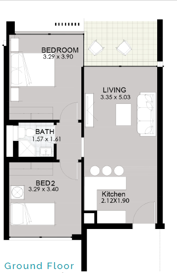 Floor plan for apartment at Smeralda Bay Sidi Heneish -Sbay