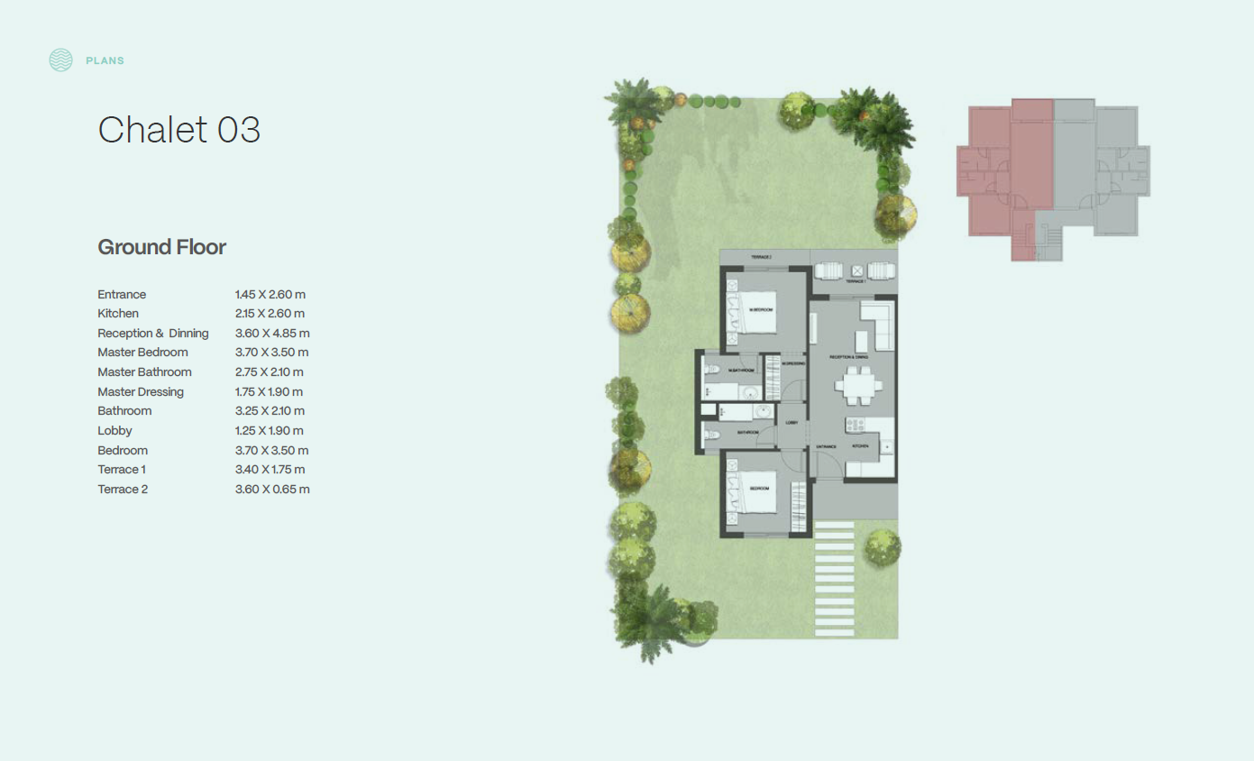 Floor plan for chalet at Seazen