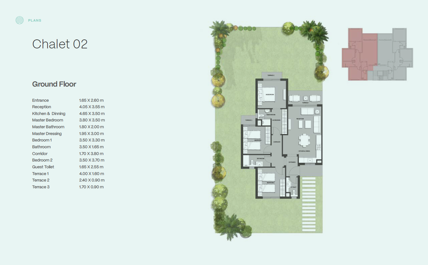 Floor plan for chalet at Seazen