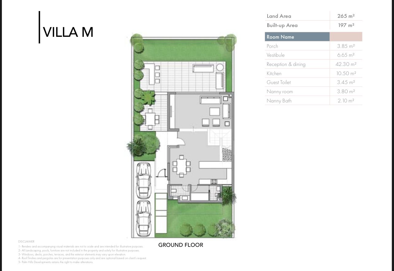Floor plan for villa at Badya