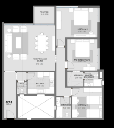 Floor plan for apartment at The Capitalway