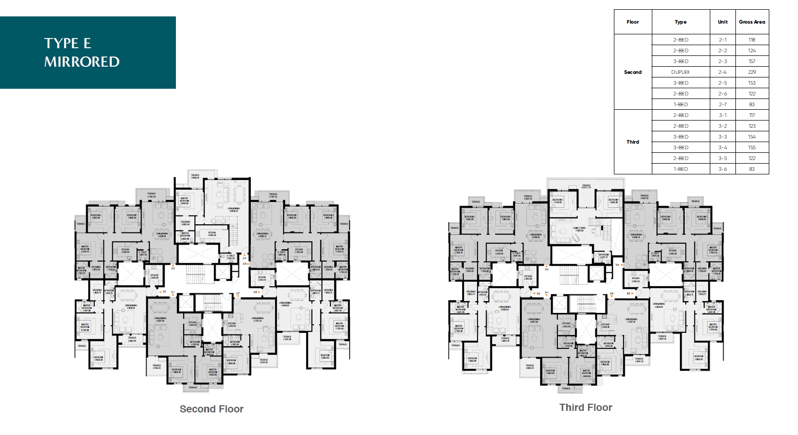 Floor plan for duplex at O West Orascom