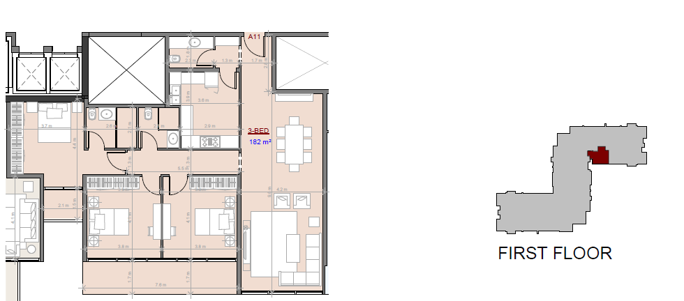 Floor plan for apartment at The View Waterway