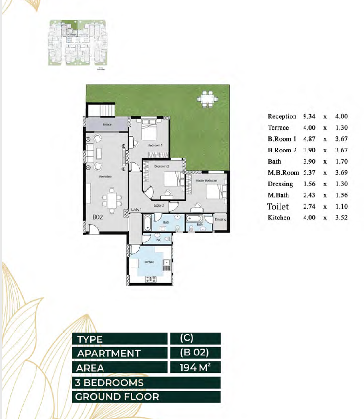 Floor plan for apartment at Oro New capital