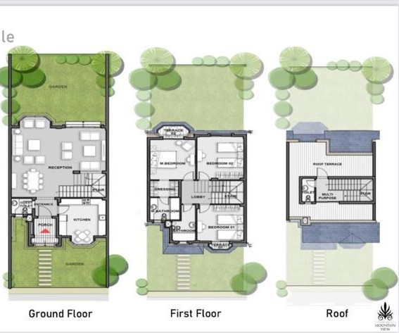 Floor plan for townhouse at Mountain View October Park