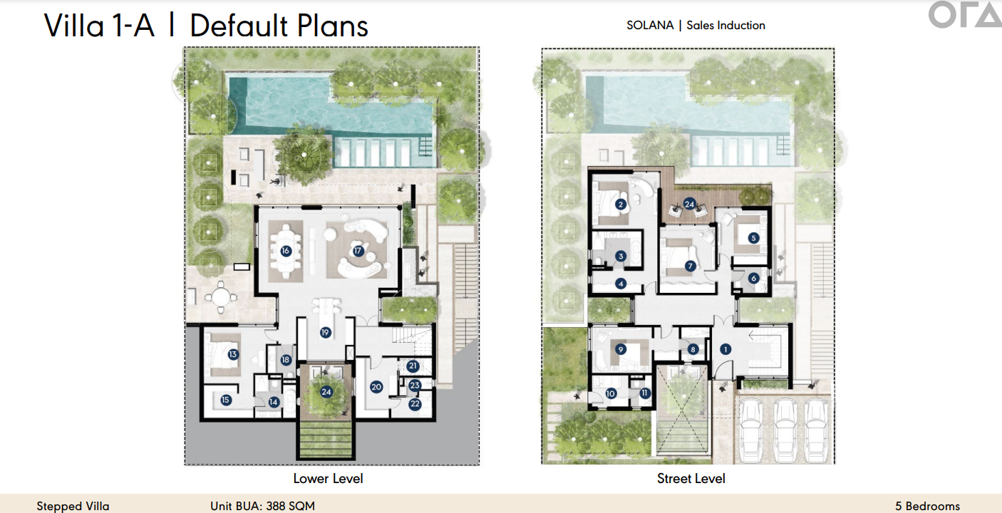 Floor plan for villa at Solana