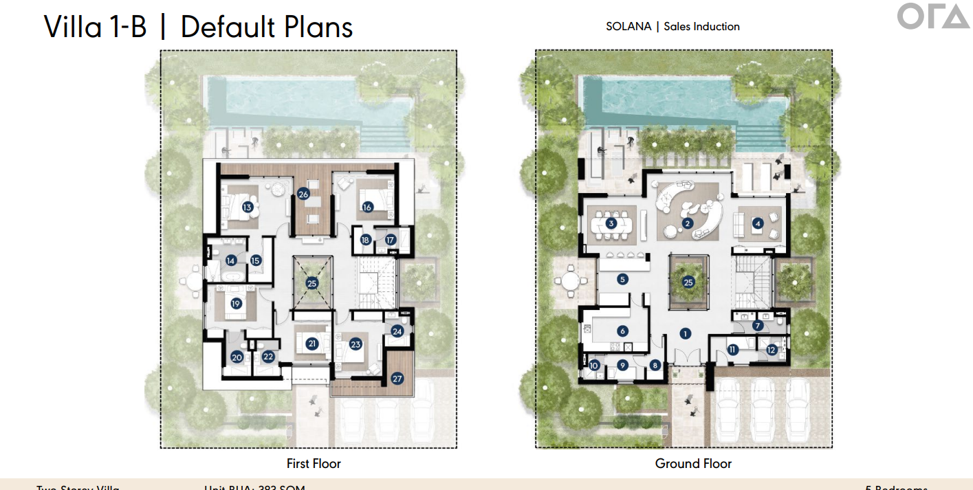 Floor plan for villa at Solana