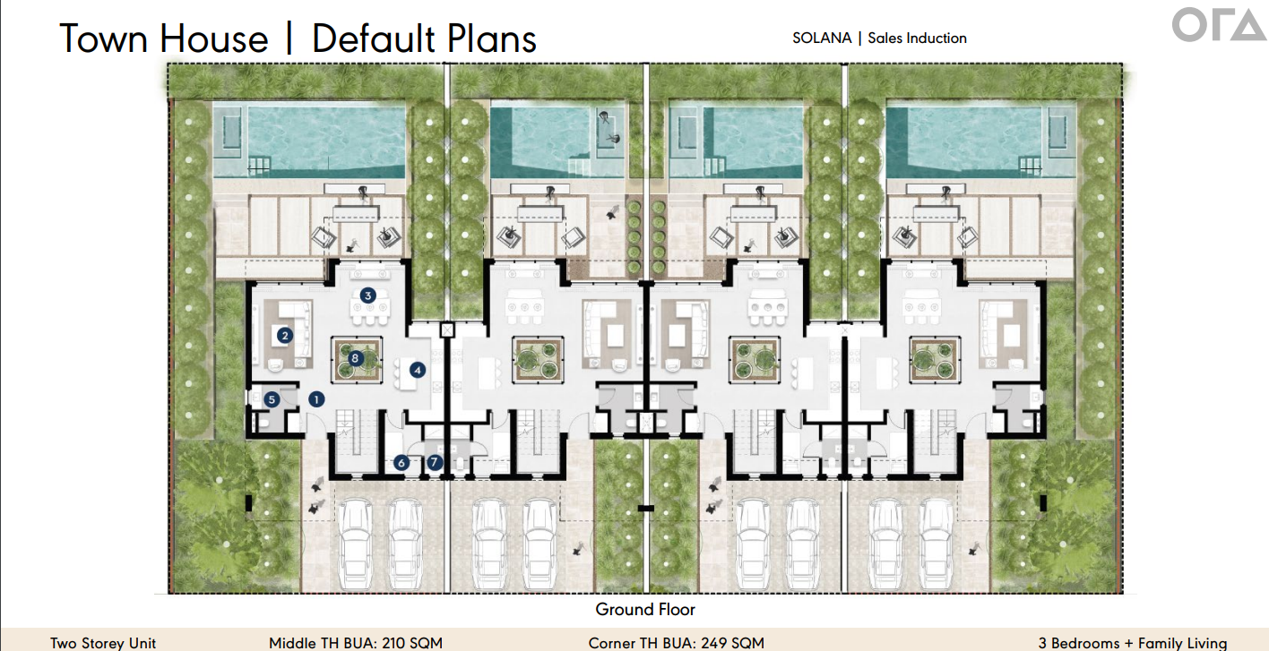 Floor plan for townhouse at Solana